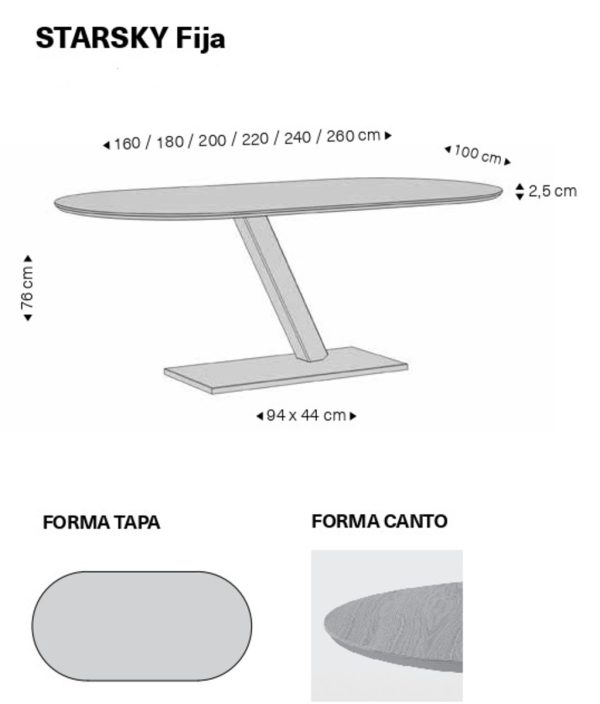 Mesa comedor ovalada STARSKY