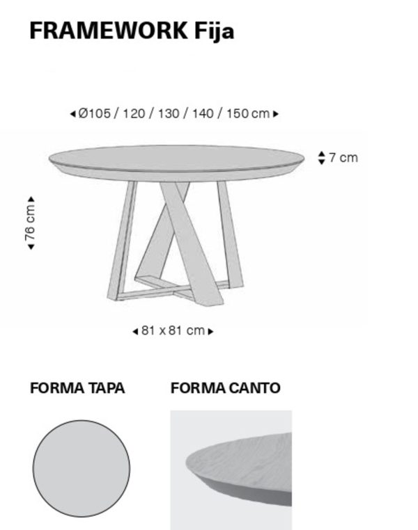 Mesa comedor redonda FRAMEWORK