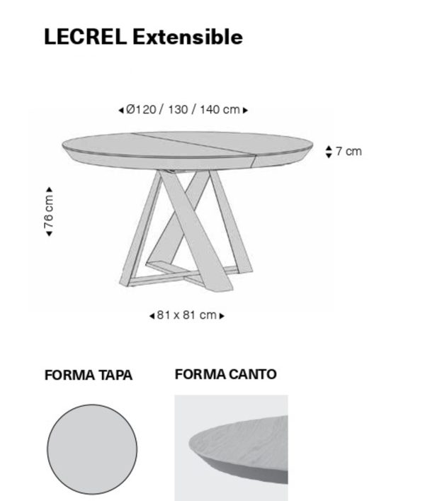Mesa comedor redonda LECREL